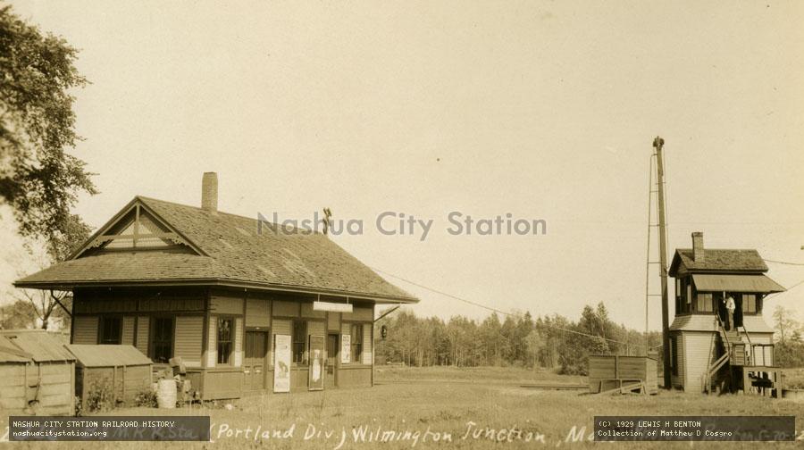 Postcard: Boston & Maine Railroad Station (Portland Division) Wilmington Junction, Massachusetts